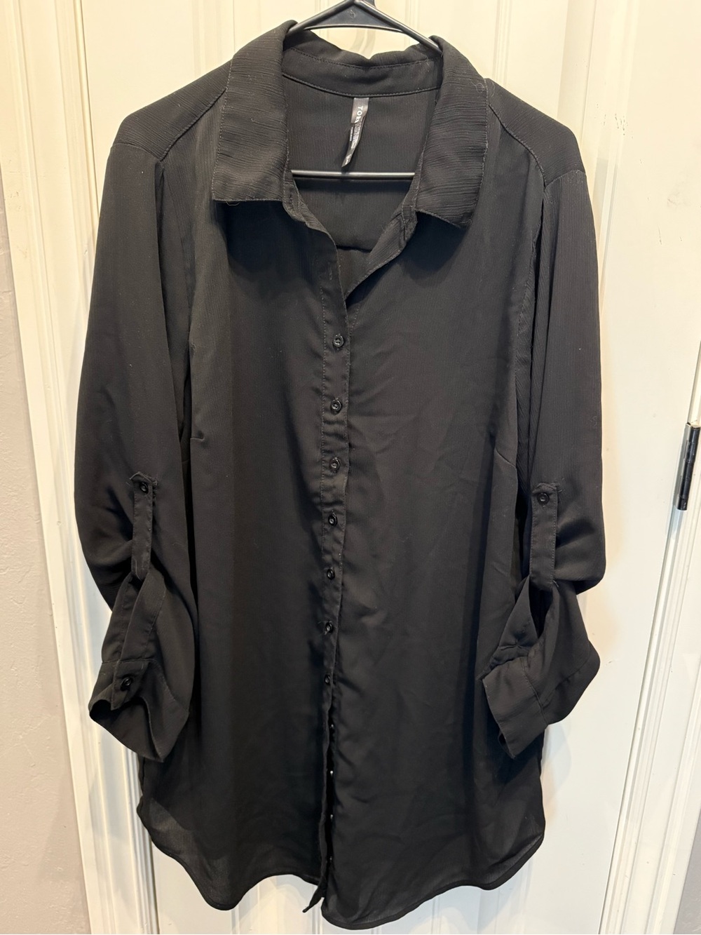 torrid Black Button-Up Long Sleeve Swim Coverup